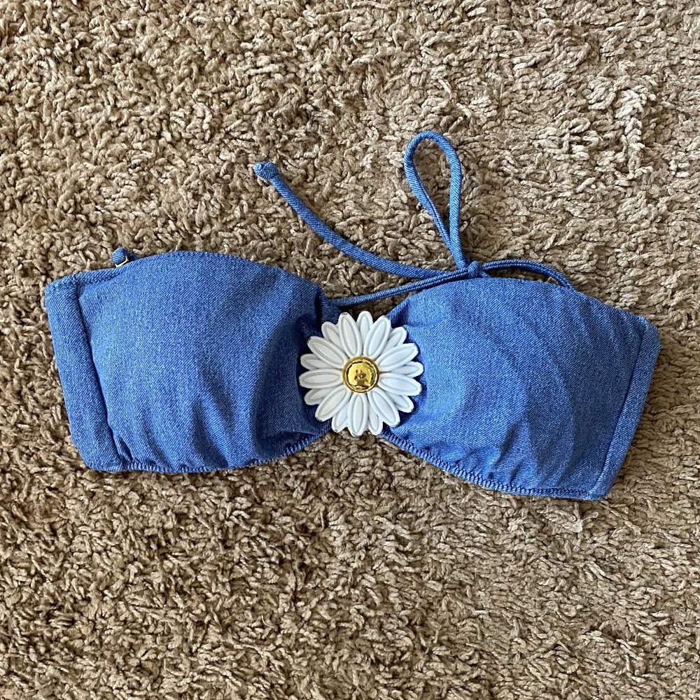 Daisy bathing suit top with removable halter strap
